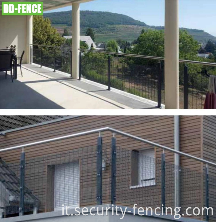 Nuovo sistema di ringhiera per pannello a maglie di filo saldato 358 recinzione anti -arrampicata decorativa per piscina per giardini di appartamenti in cortile della villa